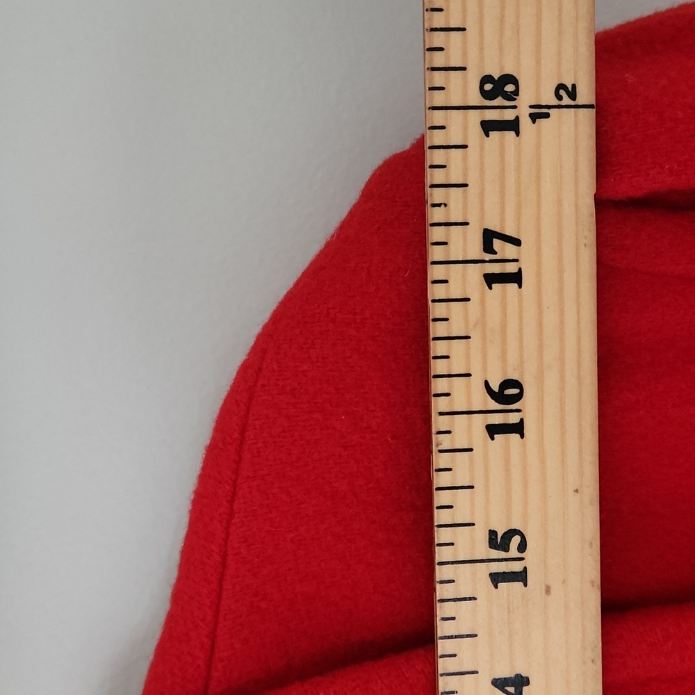 Vintage MACKINTOSH Wool Trench Maxi Coat Cherry Red Size 10 - Picture 8 of 14